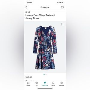 Le Lis Lucee Faux Wrap Textured Jersey Dress - Size M